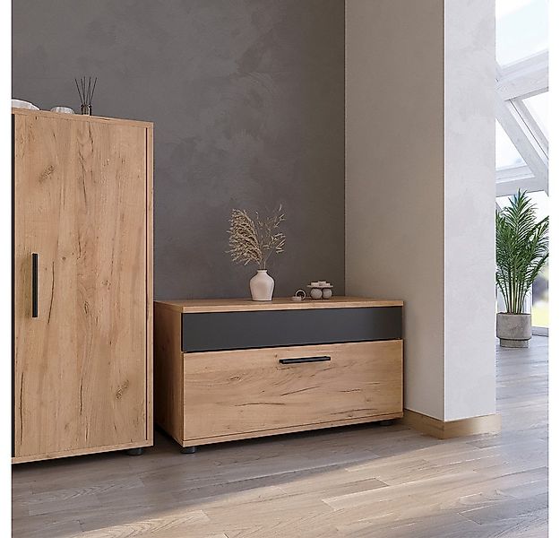 Vicco Bücherregal Berno, Goldkraft Eiche/Anthrazit, 70.8 x 38.9 cm mit Klap günstig online kaufen