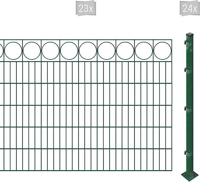 Arvotec Doppelstabmattenzaun "ESSENTIAL 120 zum Aufschrauben "Ring" mit Zie günstig online kaufen