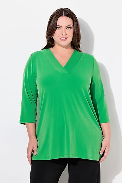 Ulla Popken Longshirt Longshirt A-Linie V-Ausschnitt günstig online kaufen
