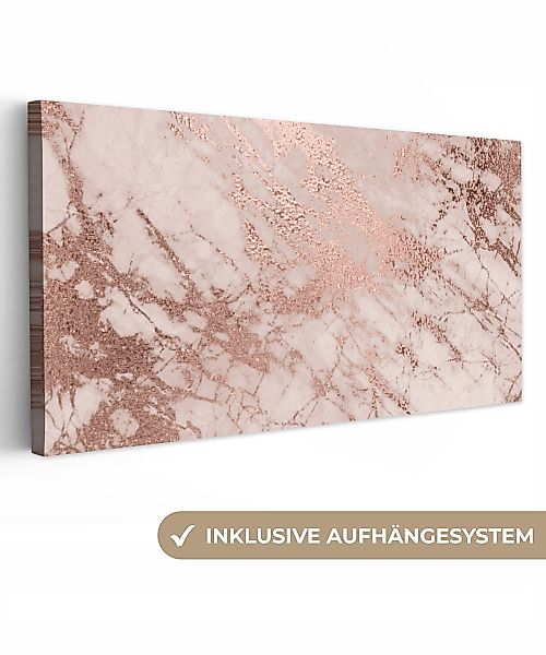 OneMillionCanvasses® Leinwandbild Panorama Marmor - Rosa günstig online kaufen
