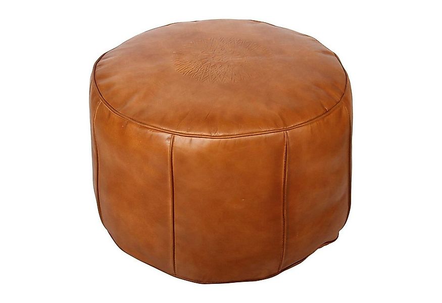 Casa Moro Pouf Marokkanisches Leder Sitzkissen Asli Orange Groß XL Bodenkis günstig online kaufen