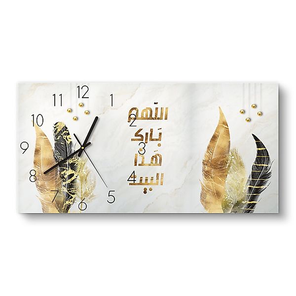 DEQORI Wanduhr 'Goldener Heimsegen' (Glas Glasuhr günstig online kaufen
