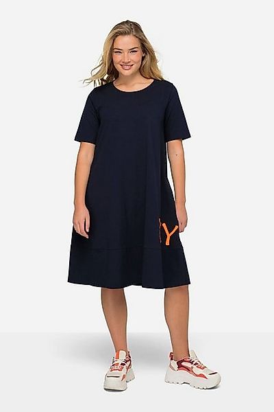 Laurasøn Midikleid Jerseykleid Wording-Print Rundhals Halbarm günstig online kaufen