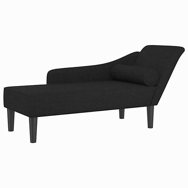 vidaXL Chaiselongue Chaiselongue mit Kissen Schwarz Stoff, 1 Teile günstig online kaufen