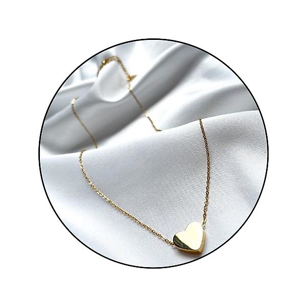 GOLDKLEIN Edelstahlkette Edelstahl Schmuck Herz Halskette, günstig online kaufen