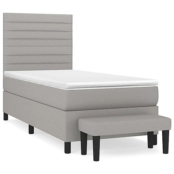 vidaXL Boxspringbett mit Matratze Hellgrau 100x200 cm Stoff1392948 günstig online kaufen