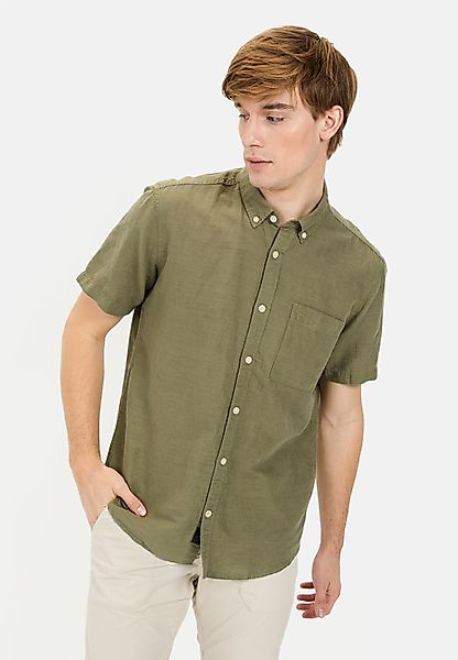 camel active Kurzarmhemd aus einem Baumwoll-Leinenmix günstig online kaufen