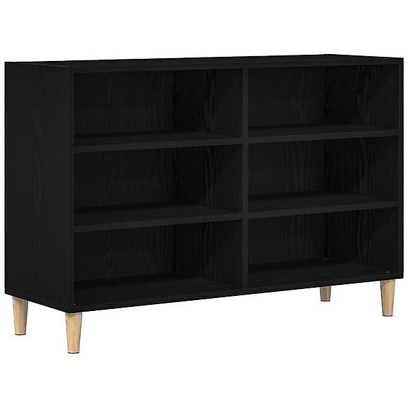 vidaXL Fächerschrank Sideboard Schwarz Eiche 103,5 x 35 x 70 cm Möbelstoff günstig online kaufen