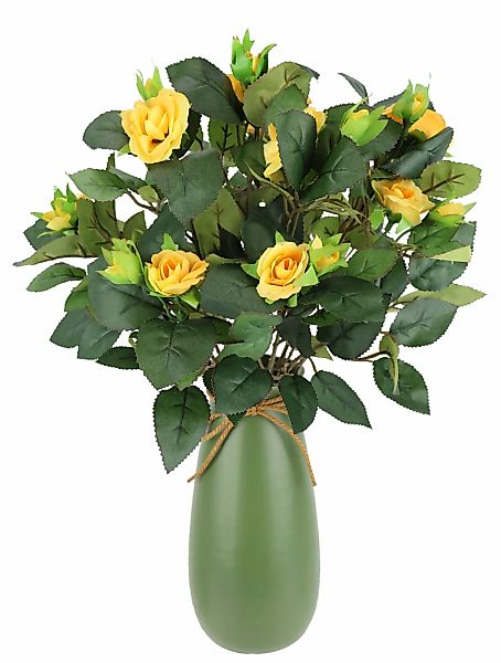 I.GE.A. Kunstblume "Künstlicher Rosenbusch in Vase", Rosenstrauß Strauß Bou günstig online kaufen