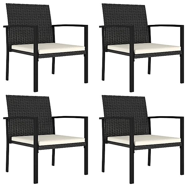 vidaXL Garten-Essstühle 4 Stk Poly Rattan Schwarz 315111 günstig online kaufen