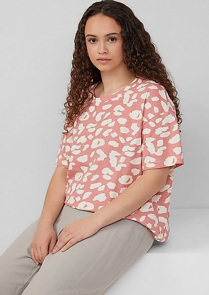 QS Kurzarmshirt Verkürztes T-Shirt mit All-over-Print günstig online kaufen