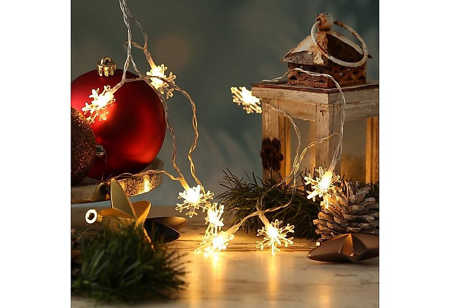 MARELIDA LED-Lichterkette Schneeflocken 2m Deko Winter Weihnachtsbeleuchtun günstig online kaufen