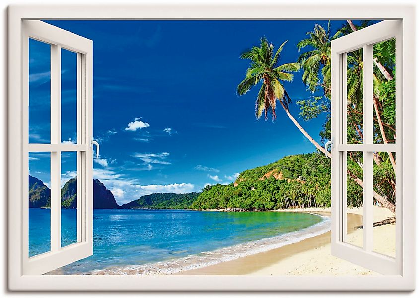Artland Wandbild "Fensterblick Paradies" Fensterblick 1 Stk. tlg. als Alubi günstig online kaufen