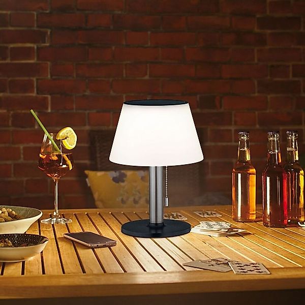 LED Solar Tischleuchte Lilesol IP44 Warmweiß aus Edelstahl günstig online kaufen