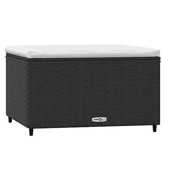 VidaXL Gartenhocker mit Kissen Schwarz Poly Rattan 4 günstig online kaufen