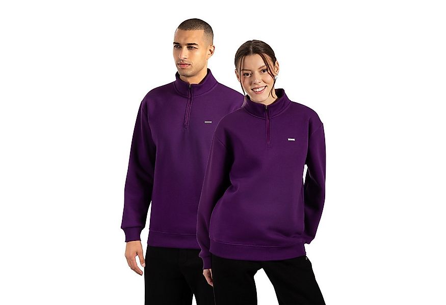 Smilodox Sweatshirt Unisex Jago, Half Zip Sweater, Regular Fit, Metalllabel günstig online kaufen