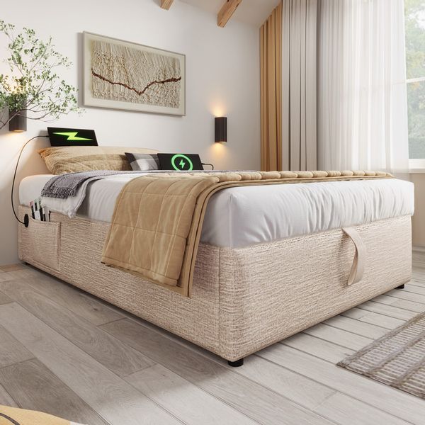 Odikalo Polsterbett Doppelbett Struraumbett USB Vollflächiger günstig online kaufen