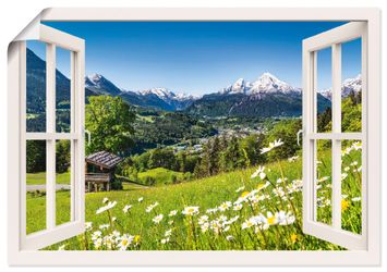 Artland Wandbild Fensterblick Bayerischen Alpen, Berge günstig online kaufen
