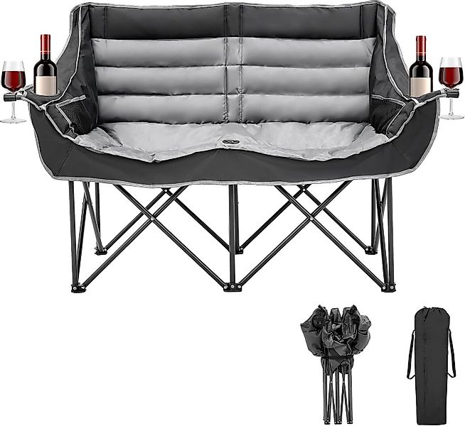 Meulbaty Klappstuhl Doppel-Campingstuhl für Erwachsene, 2-Personen-Loveseat günstig online kaufen