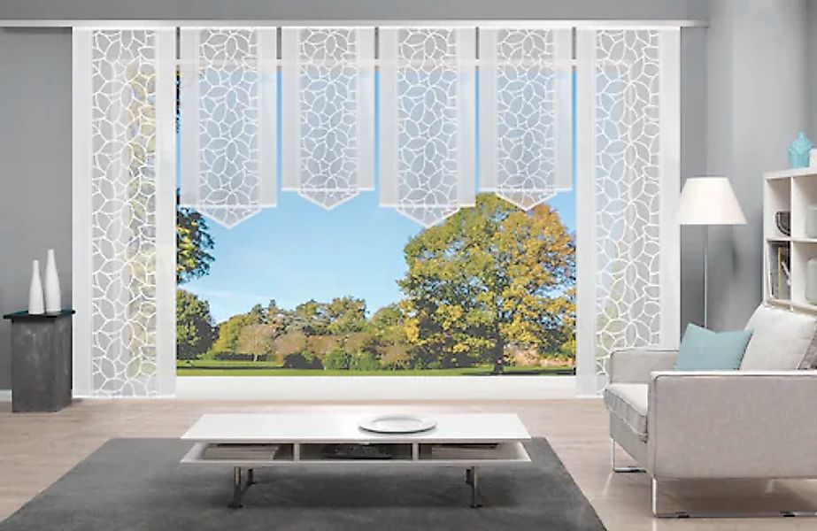 HOME WOHNIDEEN Schiebegardine »JENNA«, (6 St.), Schiebevorhang Jacquard Set günstig online kaufen