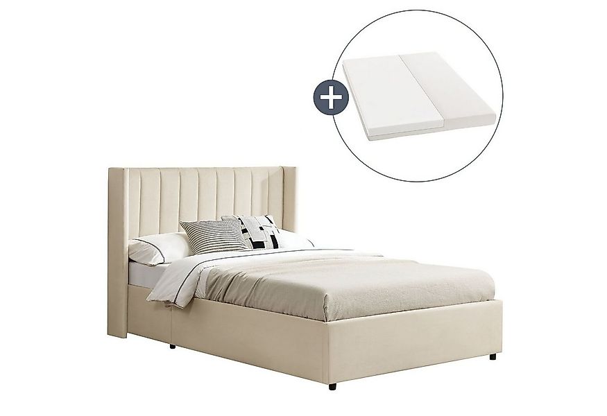 Juskys Polsterbett Savona, großer Stauraum, mit Gasdruckfeder, weicher Samt günstig online kaufen