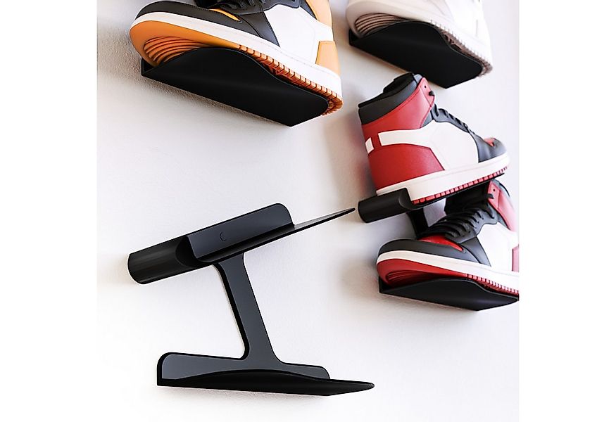 Mobilefox Schuhregal Sneaker Wandhalterung Schuh Regal Wandhalter Schwarz 2 günstig online kaufen