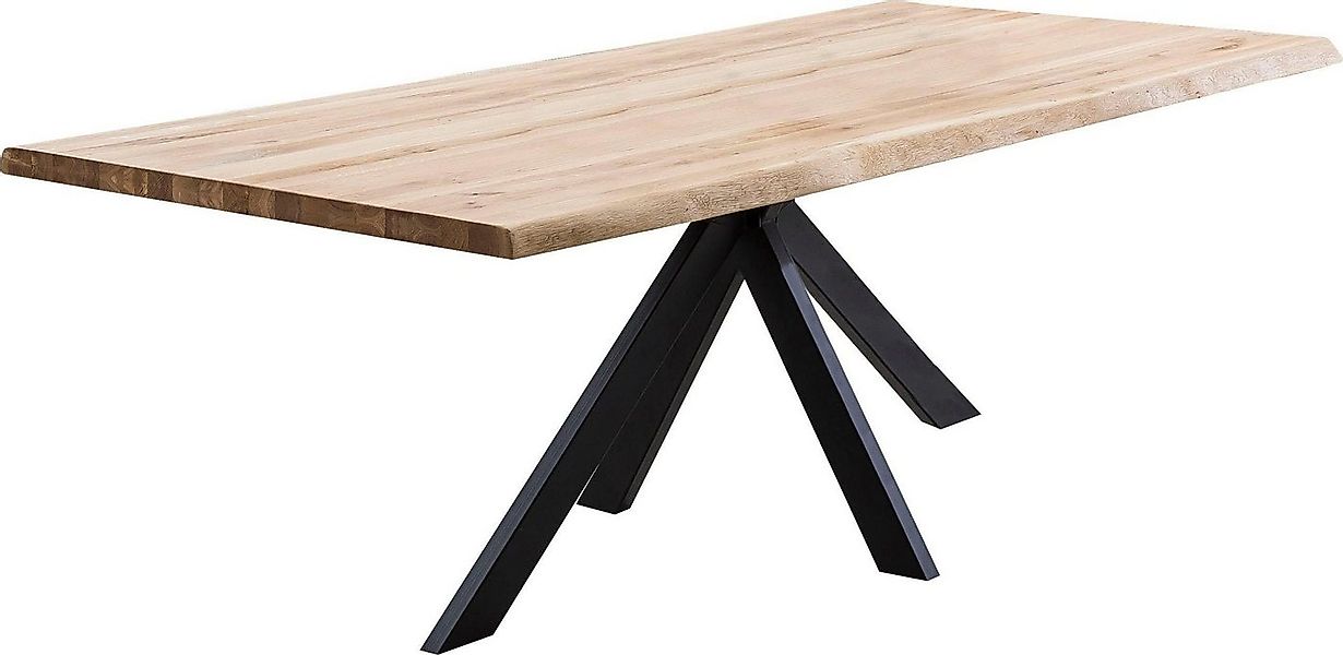 Home affaire Esstisch Tristan, Massivholz Wildeiche mit echter Baumkante günstig online kaufen