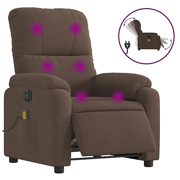 vidaXL Sessel Massagesessel Elektrisch Braun Mikrofasergewebe günstig online kaufen