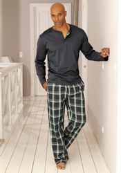 H.I.S Pyjama 1 Stück, 2 Stk. tlg., Schlafanzug mit langer karierter Webhose günstig online kaufen