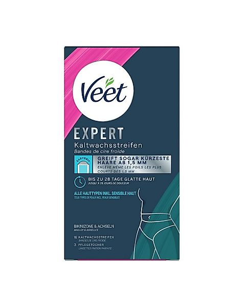 Veet Kaltwachsstreifen EXPERT, 16 St., Für Bikinizone & Achseln, - zur Haar günstig online kaufen
