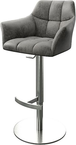 DELIFE Barhocker Yulo-Flex, Drehfuß höhenverstellbar Edelstahl Vintage Grau günstig online kaufen