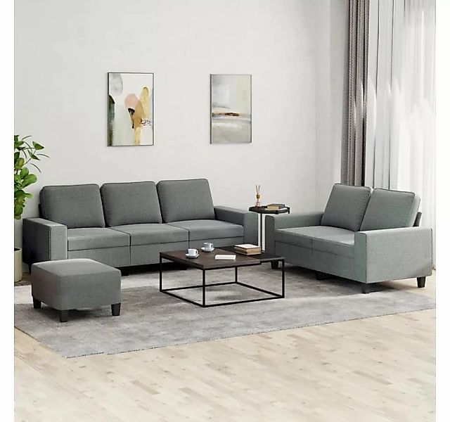 vidaXL Sofa 3-tlg. Sofagarnitur Dunkelgrau Stoff günstig online kaufen