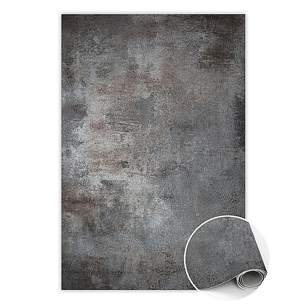 Tulup Teppich Rostiges Blech Tapijt Vinyl 150x225 cm Schwarz PVC Tapijt Vlo günstig online kaufen
