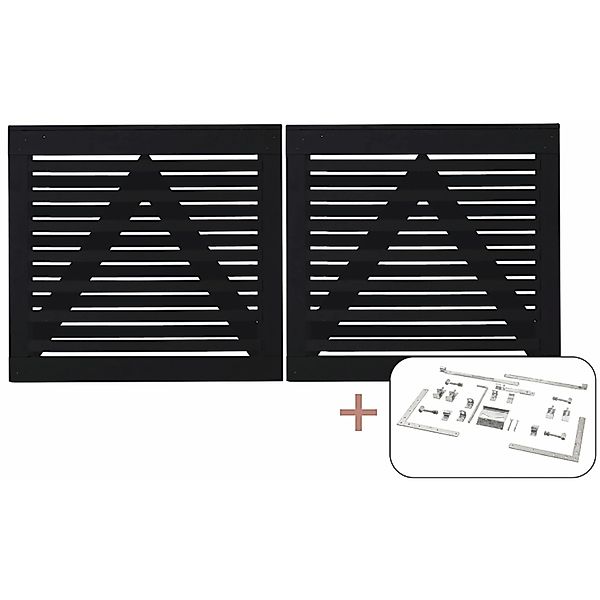 Doppeltor Osaka Nadelholz Schwarz 200 cm x 93 cm günstig online kaufen