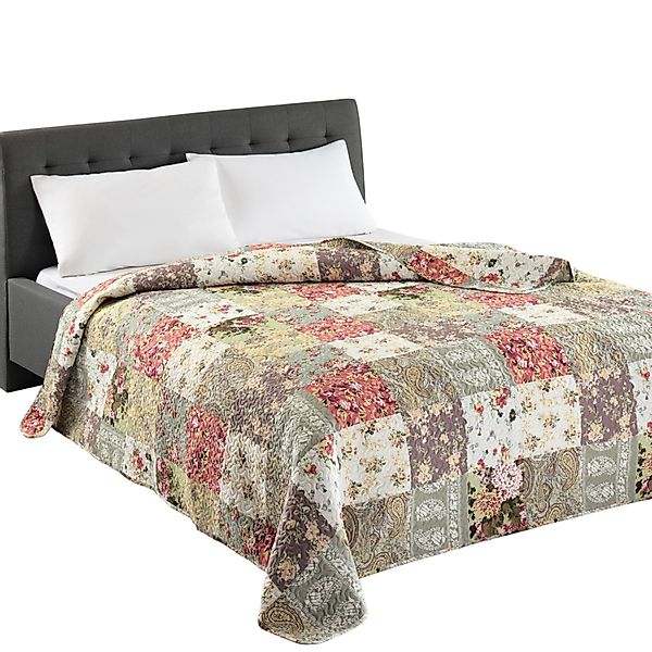 Delindo Lifestyle Tagesdecke Patchwork Biedermeier, Bettüberwurf, günstig online kaufen