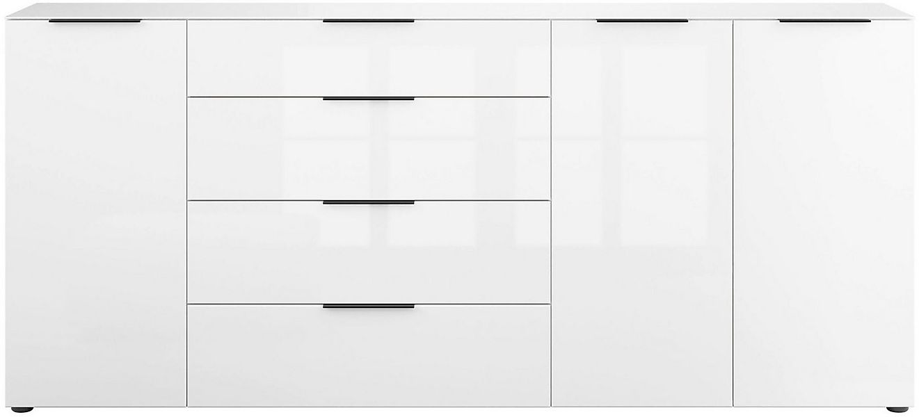 Manjana Möbel Sideboard Style, mit Glasfronten, mit Metallgriffen, melaminb günstig online kaufen