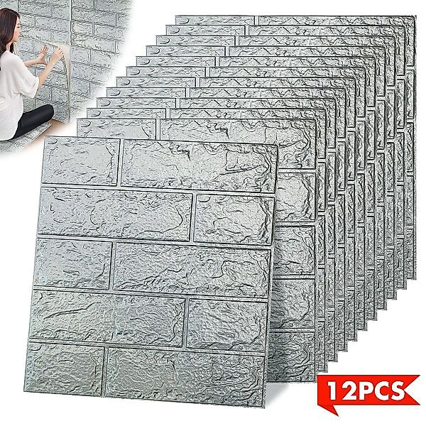 ZEUOPQ 3D Wandpaneel 12PCS selbstklebende dreidimensionale günstig online kaufen