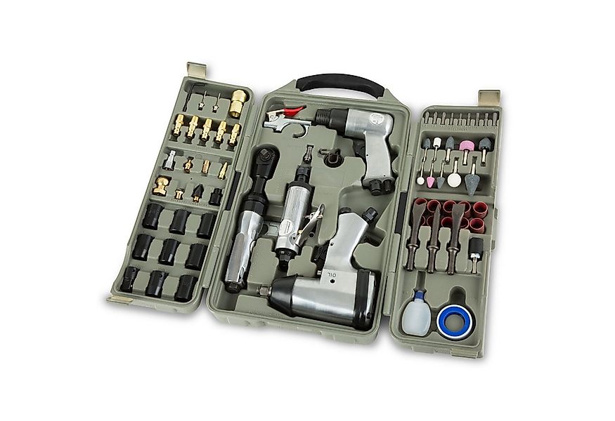 EBERTH Druckluftgeräte-Set 71 tlg. mit 1/2" Schlagschrauber, 3/8" Ratschens günstig online kaufen