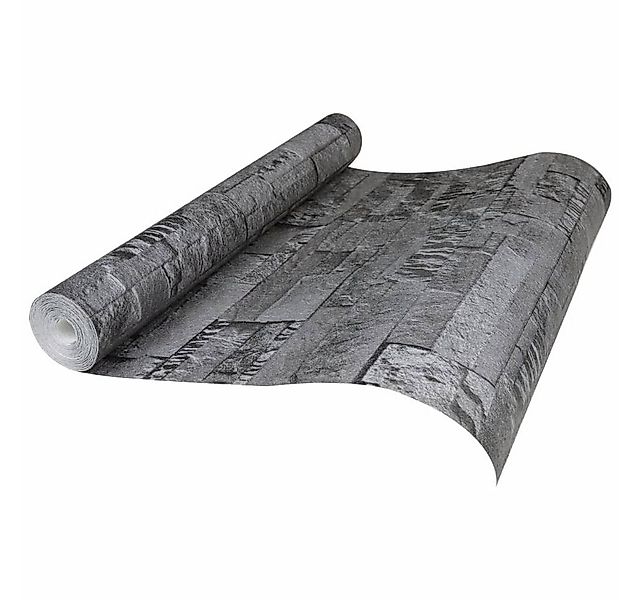 vidaXL Fototapete Vliestapete 3D Steinoptik Schwarz 10x0,53 m, (1 St) günstig online kaufen