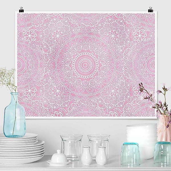 Poster Muster Mandala Rosa günstig online kaufen