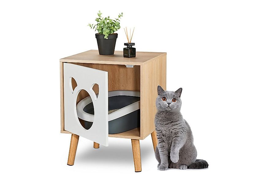 relaxdays Katzenzelt Katzenschrank mit aufklappbarer Tür günstig online kaufen