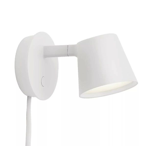 Wandleuchte mit Stromkabel Tip LED metall weiß / Drehbar - Dimmer - Muuto - günstig online kaufen