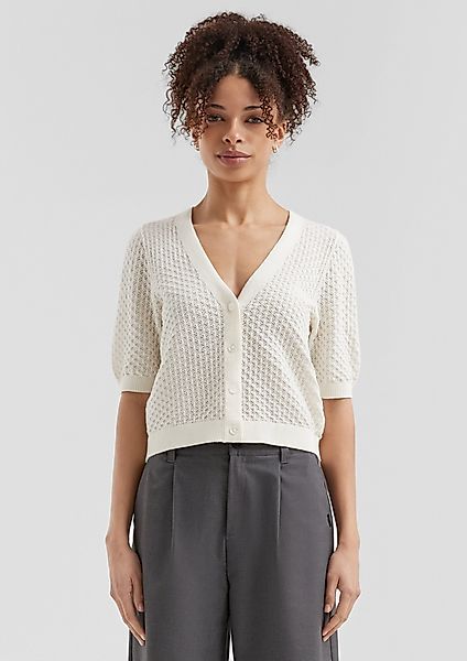 QS Funktionsjacke Strickjacke mit Ajourmuster günstig online kaufen