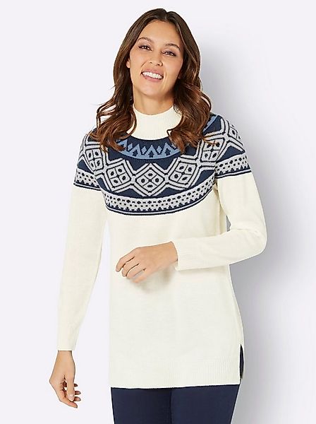 Sieh an! Strickpullover Longpullover Langarm Jacquard, Jersey günstig online kaufen