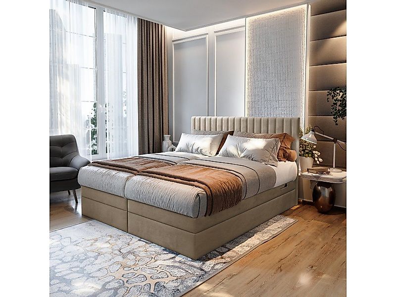 TRADA Boxspringbett ADELE mit Taschenmatratze & Topper 200x200 cm (Set, Bet günstig online kaufen