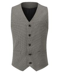 Allthemen Anzugweste Herren Anzugweste Herringbone V-Ausschnitt günstig online kaufen