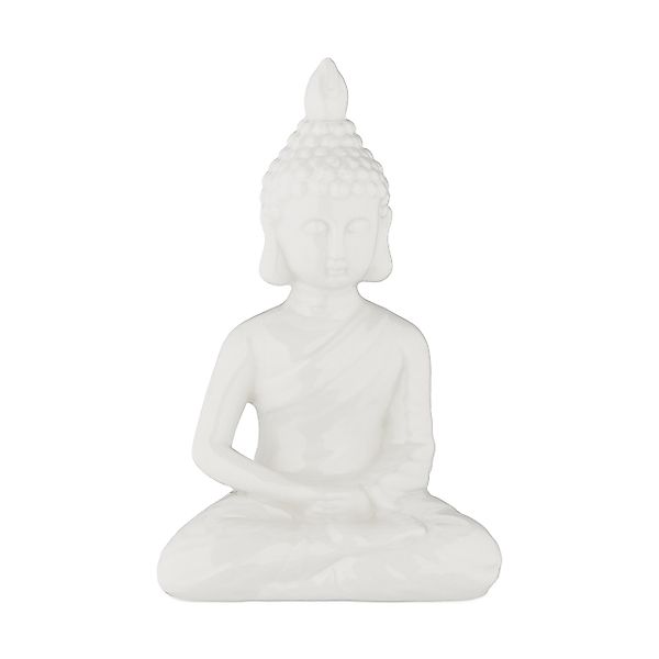 relaxdays Buddhafigur Weiße Buddha Figur 17 günstig online kaufen