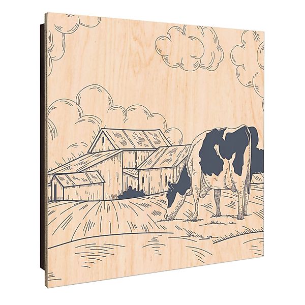 Banjado Schlüsselkasten Holz 30x30cm Schwarz Scharnier Rechts 50 Haken Desi günstig online kaufen