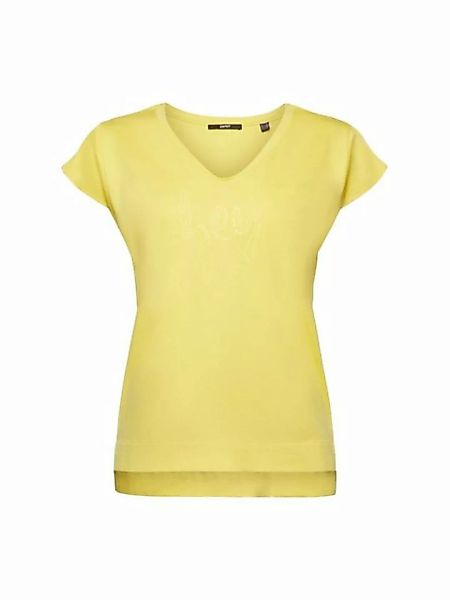 Esprit Collection T-Shirt T-Shirt mit tonalem Print, 100 % Baumwolle (1-tlg günstig online kaufen