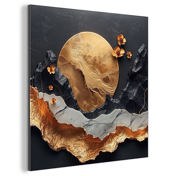 MuchoWow Metallbild Kunst - Gold - günstig online kaufen